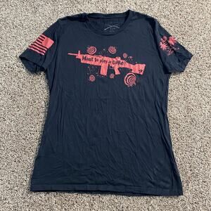 Grunt Style Shirt Boys Large Want to Play a Game Rifle Club Graphic USA Tee